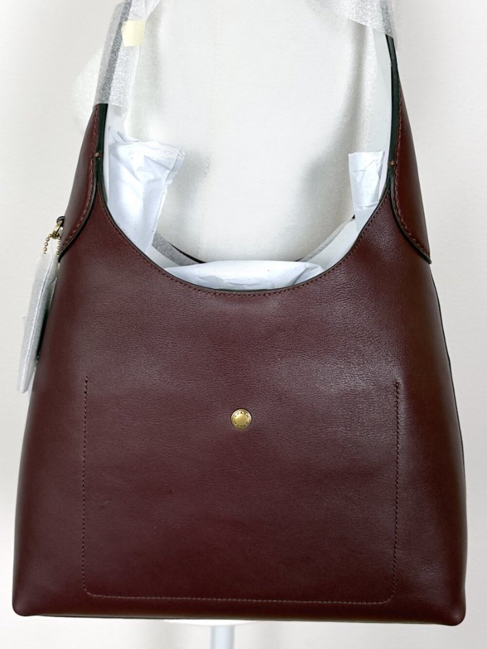 NWT COACH Brooklyn 28 Medium Leather Shoulder Bag Brass/Merlot - Picture 5 of 10